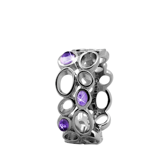 Christina Collect silver ring - Big Amethyst Bubbles